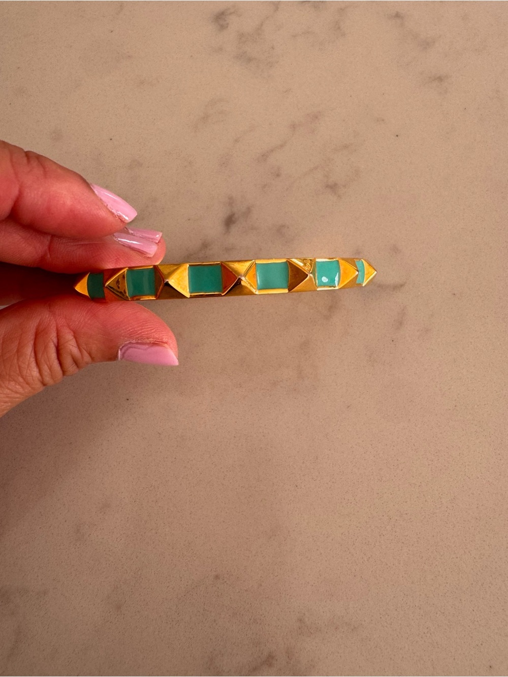 Vince Camuto Gold-Tone Bracelet with Teal Inlays- stackable